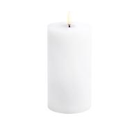 Uyuni Lighting Bougie LED en bloc Uyuni Melted Blanc rustique. Ø7.8x15 cm