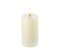 Uyuni Piffany Copenhagen Lighting Pillar Bougie LED en cire véritable Ivoire 5,8 x 10 cm - Fonction minuterie 6 heures - Pas de risque d'incendie, pas de suie et pas d'odeur