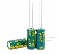 UYUUBNK 500 PCS 1UF 4.7UF 10UF 22UF 47UF 220UF 10V 25V 35V 50V 5 * 11MM condensateur électrolytique en Aluminium Haute fréquence Basse impédance(10UF 50V)