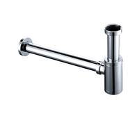 UYUUBNK Kit de Siphon de vidange for évier de Salle de Bain, 1 pièce, avec Siphon en P(Polished Chrome)