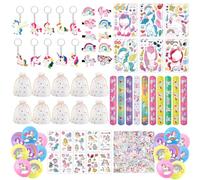 UYUYong 178 PCS Anniversaire Licorne Cadeau pour Fille Kit Annive-rsaire Fille Licor-ne Pinata Anniversaire avec Porte Clé Lic-orne Epingle à Cheveux Bracelets Tatouage Temporaire, pour Thème Licorne