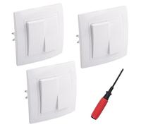 UYUYong 3 Pièces Interrupteur va et Vient 10 a 250 V Interrupteur Mural Pas de Vis Interr-upteur Encastrable Avec Stylo à Vis Interrupteur Double pour Escalier Couloir Chambre à Coucher (Blanc)