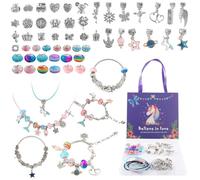 UYUYong 62 Pièces Kit Bracelet Charms Fille Fabrication Creation Bijoux Calendrier DIY Charm-s Bracelet Kit Fabrication pour Confection DIY Charms Créer, Ado Cadeaux 5 6 7 8 9 10 11 12 13 Ans