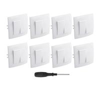 UYUYong 8 PCS Interrupteur Va et Vient 10A 250V Mural Double de Vis Interrupteurs Encastrable Poussoir Interrupteur Lumiere Avec Stylo à Vis pour Couloir Escalier Chambre à Coucher-Unidirectionnel