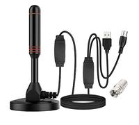 UYUYong Antenne DVBT2 avec Amplificateur + Antenne TV Numérique Intérieure HD Antenne de Réception DTMB ATSC pour Réception de la TV Numérique HD avec Câble de Base