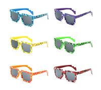 UYUYong Thug Life Lot de 6 paires de lunettes de soleil colorées pour adultes et enfants Verres mosaïques pour Halloween, carnaval, cosplay, fête d'anniversaire - 6 couleurs