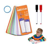 UYVPAER 1 + 1 Carte d'apprentissage, Jeu Éducatif À Usage Unique, 1 + 1 pour Apprendre À Calculer avec 15 Feuilles d'exercice, Tableau De Addition pour La Pratique des Enfants, Effaçable À Sec