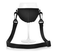 UYVPAER 1 Pièces Porte-Verres, Porte Gobelet Cou, Porte Verres, Porte-Verre À Vin pour Cou avec Lanière Support,Support De Verre À Vin À Porter Autour du Cou
