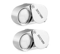 UYVPAER 2 pièces Loupe Bijoutier, Loupe Grossissante x30, Pliable, Loupe de Poche, Lunette Loupe pour Diamants, Bijoux, Pièces de Monnaie, Timbres, Reconnaissance de Monnaie, Identification de Bijoux