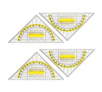 UYVPAER 4 Pièces Equerre De Géométrie Hypoténuse En Plexiglassans Facette Très Flexible Difficile À Casser