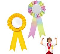 UYVPAER 4Pcs Hobby Horse Rosettes Pour Gagnants,Hobby Horse Accessoire, Argent Et Arc-En-Ciel Pour Décorer Les Chevaux, De Loisir Des Enfants Nœuds Décoratifs Pour Animer Les Jeux