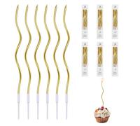 UYVPAER Bougies,60 Pièces Bougies De Gâteau En Spirale,Bougies D'Anniversaire Torsadées,Longue Chandelle Pour Anniversaire,Bougies De Cupcake Décoration De Fête De Mariage(B)