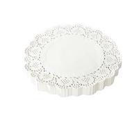 UYVPAER Lot de 100 napperons en papier pour gâteau rond de cuisine - Papier sulfurisé - Napperons blancs - Pour mariage, anniversaire, fête, gâteau - Assiettes en carton de 14 cm
