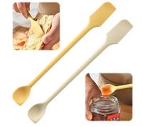 UYVPAER Lot De 2 Mini Spatules En Silicone - Grattoir À Double Tête Idéal Pour Les Petits Récipients Et Les Endroits Difficiles D'Accès, Pour Pots De Confiture Et Crèmes (Environ 17,5 Cm)