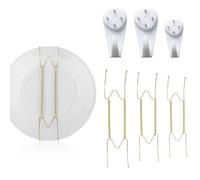 UYVPAER Paquet de 3 Support pour Assiettes pour Mur, 6/8/10in Support Mural pour Assiettes en Acier Inoxydable Support Mural pour Assiettes Deco Assiettes Arts Antiques