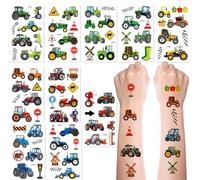 UYVPAER Tatouage Enfant,Tatouage Excavatrice,10 Feuilles Tatouage Ephemere Enfant Kit Véhicules Construction,Etanche Faux Tatouage Enfant Garçon Fille,Cadeau Anniversaire Enfants Cadeaux De Ga