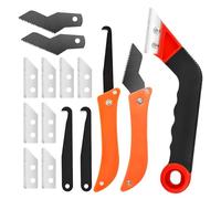 UYXiNONE Lot de 15 outils de retrait de joints avec poignée améliorée et 8 lames pour joints de carrelage sans effort pour salle de bain, douche, réparation de sol