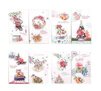 UYXiNONE Lot de 24 cartes de vœux de Noël + 24 enveloppes de vœux de Noël blanches + 1 autocollant rond scellé, carte cadeau de Noël, cartes pliées, cartes de vœux