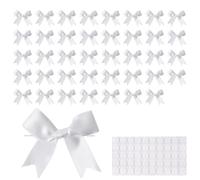 UYXiNONE Lot de 50 nœuds préfabriqués 9 x 8 cm avec points adhésifs, nœuds en ruban satiné auto-adhésifs pour emballage cadeau, décoration de mariage, décorations d'arbre de Noël