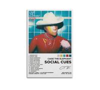 UYYRWEQRTR Poster d'album Social Cues by Cage The Elephant - Art mural décoratif - Toile vintage pour salon, chambre à coucher - 30 x 45 cm - Style sans cadre