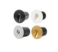 UYZSWTHPC 1W 3W Dimmable LED lampadaire intégré escalier étape couloir lampe AC110220V veilleuse mur intérieur DC12V 55MM 80MM(Black,NATURAL WHITE 4000K-ROUND 80MM 1W-AC110V DIMMABLE)