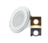UYZSWTHPC Panneau lumineux LED à intensité variable panneau de verre rond/carré Downlight 6 W 12 W 18 W plafonniers encastrés Spot lumière AC85-265V(Natural White 4000k,Square 12w)
