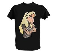 UZ Design T Shirt Alice Homme Enfant Alice au Pays des Merveilles Tee Shirt Princesse Tatoue Punk, Noir Homme - L Fit