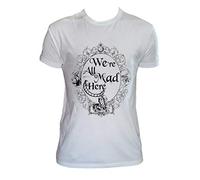 UZ Design Tee Shirt Alice au Pays des Merveilles Homme Enfant Dessin Animé All Made Here, Noir Homme - XL