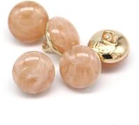 UZAMIRLEX Boutons de Remplacement en résine Ronde Boutons Ronds Vintage en métal doré Clair, 2 pièces, Boutons décoratifs for Manteau, Accessoires de Couture(Pink,20mm)