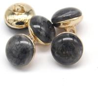 UZAMIRLEX Boutons de Remplacement en résine Ronde Boutons Ronds Vintage en métal doré Clair, 2 pièces, Boutons décoratifs for Manteau, Accessoires de Couture(Black,23mm)