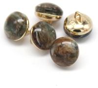 UZAMIRLEX Boutons de Remplacement en résine Ronde Boutons Ronds Vintage en métal doré Clair, 2 pièces, Boutons décoratifs for Manteau, Accessoires de Couture(Brown,15mm)