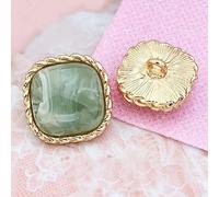 UZAMIRLEX Boutons de Remplacement en résine Ronde Manteau à Boutons en Alliage métallique, 10 pièces, Pull tricoté, Cardigan carré, personnalité créative en résine, Grand Bouton(Green,16mm)