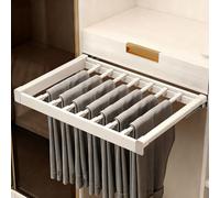 UZAMIRLEX Étendoir Extensible à Tirer, Porte-Pantalons Coulissant en Alliage d'aluminium, Profondeur 46 cm/56 cm, Largeur réglable 56-71 cm(D: 46cm(18.11 in),W: 61-66cm(24.01-25.98 in))