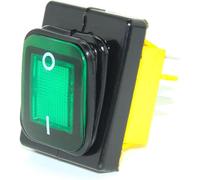 UZAMIRLEX Interrupteur à Bascule, Interrupteur à Bascule LED étanche IP68 à 4 Broches for Usage intensif KCD4 T85 220 V 30 A Rouge Bleu Vert(Green,220v)