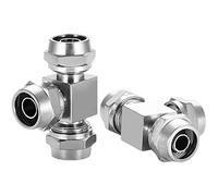 UZAMIRLEX Marteau en Caoutchouc, Raccord Rapide pneumatique en T en cuivre nickelé, Lot de 2, 4-16 mm(14 12 14mm)