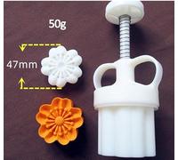 UZAMIRLEX Moule à gâteau de Lune, Moule à gâteau de Lune 3D en Forme de Lapin, Motif Fleur Porte-Bonheur, Blanc, 30 g/50 g(C,30g)