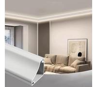 UZAMIRLEX Moulures de Plafond, Profil en Aluminium de Canal de LED for Le diffuseur 3.3ft-98.4ft d'équilibre de Plafond de plinthe de bâti de Couronne(8.9ft)
