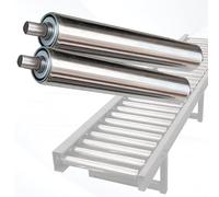 UZAMIRLEX Rouleau de convoyeur, Ensemble de Rouleaux de convoyeur Portables commerciaux en Acier Inoxydable, diamètre 25-60 mm, Longueur 100-1000 mm(Dia 50mm,L 300mm)