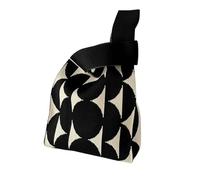 UZAMIRLEX Sac à nœuds Japonais, Sac à Main noué en Tricot Multicolore for Femme(Black)
