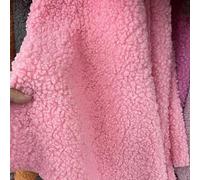 UZAMIRLEX Tissu en Fausse Fourrure, Tissu en Fausse Fourrure 160 x 50 cm, Laine bouclée, matériaux for vêtements(14 Pink Red)