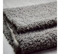 UZAMIRLEX Tissu en Fausse Fourrure, Tissu en Fausse Fourrure 160 x 50 cm, Laine bouclée, matériaux for vêtements(11 Dark Gray)