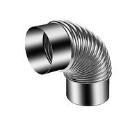 UZAMIRLEX Tuyau de cheminée coudé en Acier Inoxydable, Rallonge de Tuyau de poêle coudée à 90°, raccord de Tuyau coudé, Tube Adaptateur de Conduit de cheminée galvanisé(16cm)