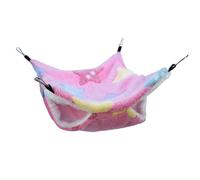 UzeEnde Sugar Glider Pochette à suspendre - Hamac en peluche double couche avec doublure en flanelle douce lavable 4 coins pour hamster, écureuil, furet, chinchilla (29 x 29 cm, rose)