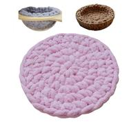 UzeEnde Tapis rond tissé à la main pour chat - Coussin tricoté doux de style bohème pour dormir, pétrir, tapis confortable pour lits en capsules, arbres à chat, cages, canapé, se détendre en toutes