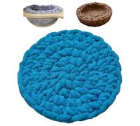 UzeEnde Tapis rond tissé à la main pour chat - Coussin tricoté doux de style bohème pour dormir, pétrir, tapis confortable pour lits en capsules, arbres à chat, cages, canapé, se détendre en toutes