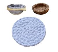 UzeEnde Tapis rond tissé à la main pour chat - Coussin tricoté doux de style bohème pour dormir, pétrir, tapis confortable pour lits en capsules, arbres à chat, cages, canapé, se détendre en toutes