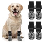 UZEXYA 4 Pièces Chaussettes Antidérapantes pour Chien, 2 Paires Chaussette Chien, Réglables, Protège-Pattes pour Chien avec Double Face, Chaussettes Chien Chat pour Petits Chiens, Chiens Moyens