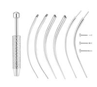 UZEXYA 7 Pièces Pour Piercing 16G 18G, Insertion Conique, Boule À Visser, Aiguilles De Piercing, Kit De Piercing En Acier Inoxydable, À Faire Soi-Même Pour L'Oreille, Nez, Lèvre, Ventre (B, Courbé)