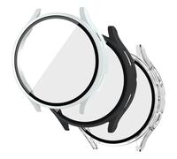 UZEYAX 3 Pièces Coque avec Protection D'écran pour Samung Galasy Watch 7 44mm, Anti-rayures PC Etu (Transparent/Noir/Blanc)