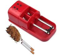 UZIAH Machine À Cigarettes Électrique Bricolage Base Antidérapante Mini Machine À Rouler Les Cigarettes Automatique avec Double Tube,Rouge